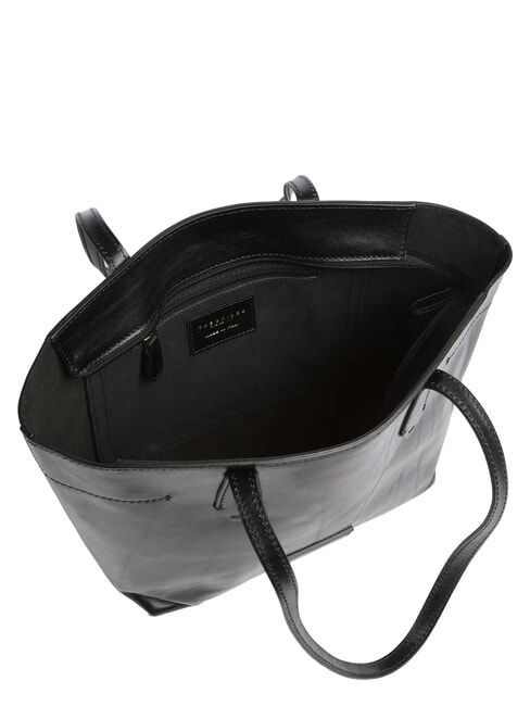 GUELFA Bolso de hombro de piel para compras Oro negro - Bolsos Mujer