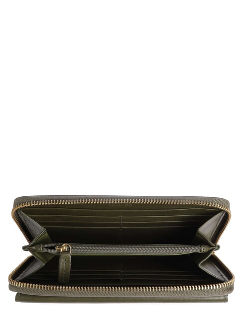 GINEVRA Cartera grande de cuero tomillo abb oro - Carteras Mujer