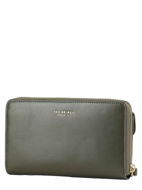 GINEVRA Cartera grande de cuero tomillo abb oro - Carteras Mujer