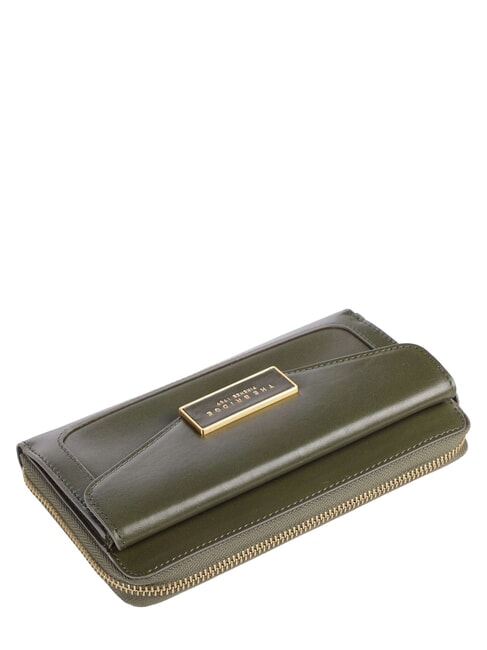 GINEVRA Cartera grande de cuero tomillo abb oro - Carteras Mujer