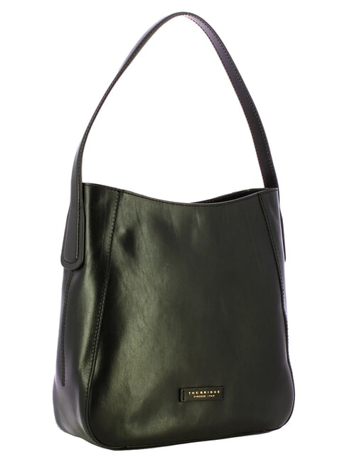 MADDALENA Bolso de hombro tipo hobo, de piel. Oro negro - Bolsos Mujer