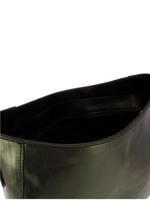 MADDALENA Bolso de hombro tipo hobo, de piel. Oro negro - Bolsos Mujer