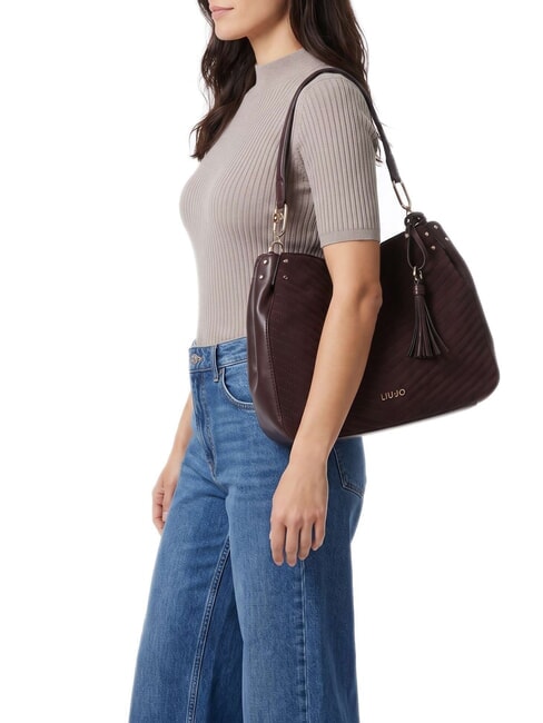 CIRRY Bolso de hombro mediano berenjena roja - Bolsos Mujer