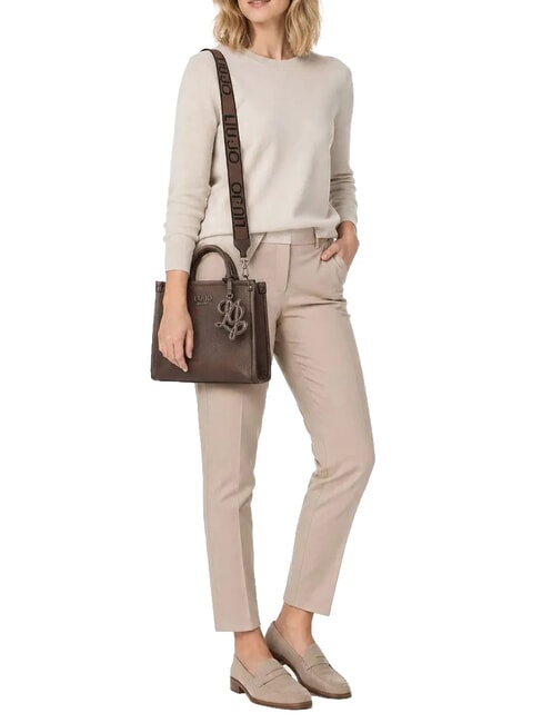 RIDHI Bolso de mano con correa de hombro extra&iacute;ble. moca oscuro - Bolsos Mujer