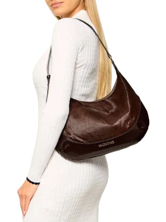 APOLLINE Bolso de hombro de piel caf&eacute;" - Bolsos Mujer