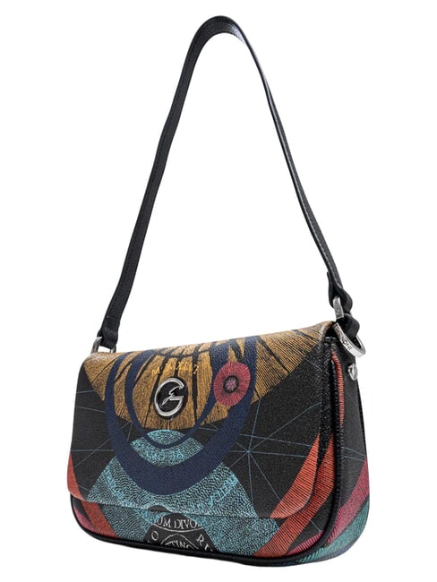 PLANETARIUM Minibolso de hombro con correa para el hombro. planeta.impresi&oacute;n negra - Bolsos Mujer