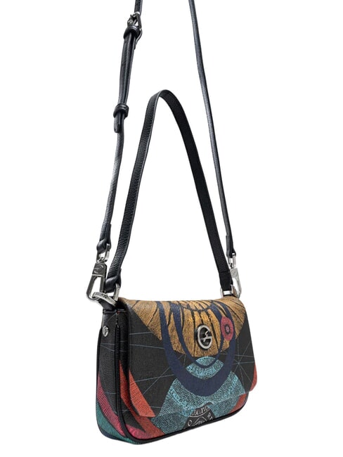 PLANETARIUM Minibolso de hombro con correa para el hombro. planeta.impresi&oacute;n negra - Bolsos Mujer