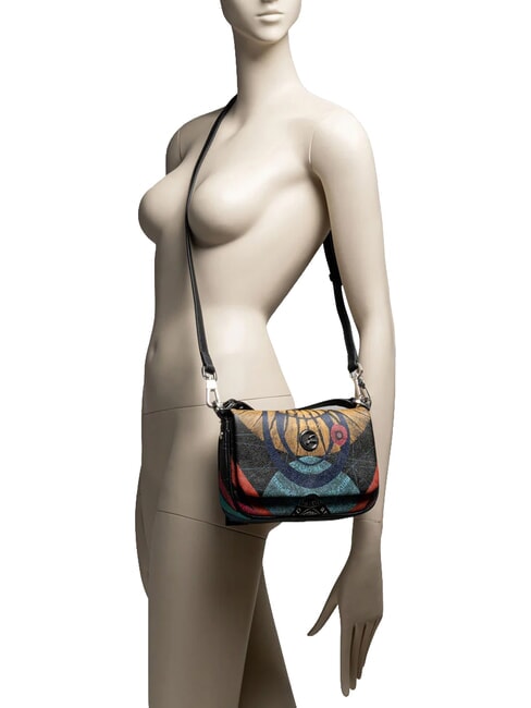 PLANETARIUM Minibolso de hombro con correa para el hombro. planeta.impresi&oacute;n negra - Bolsos Mujer