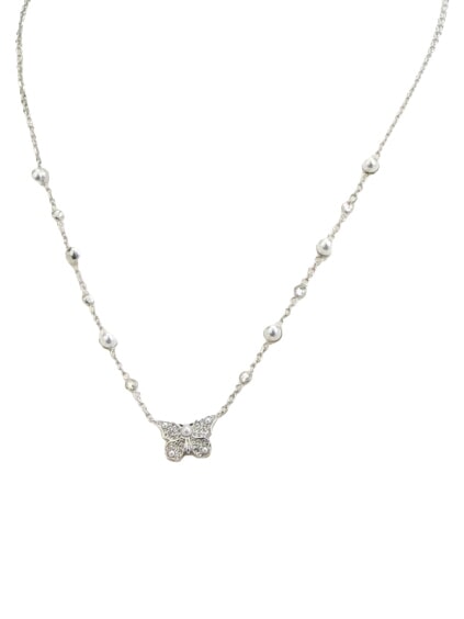 BORBOLETA Collar con colgante de mariposa SILVER - Collares