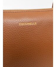 COCCINELLE ALPHA Bolsa de compras de cuero co&ntilde;ac - Bolsos Mujer - 4