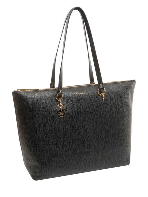 ALPHA Bolsa de compras de cuero negro - Bolsos Mujer