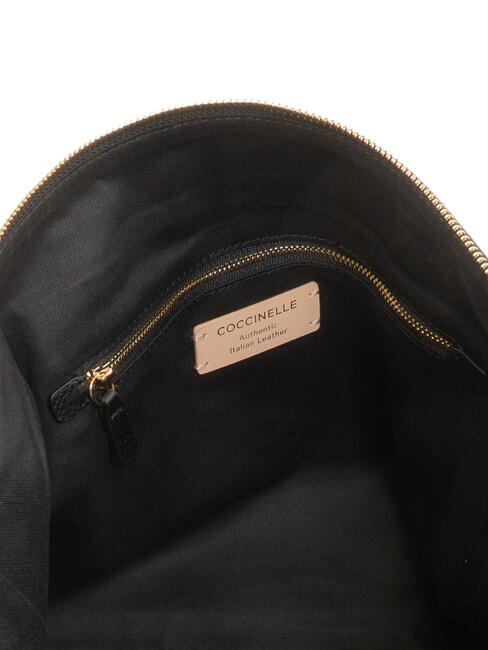 ALPHA Bolsa de compras de cuero negro - Bolsos Mujer