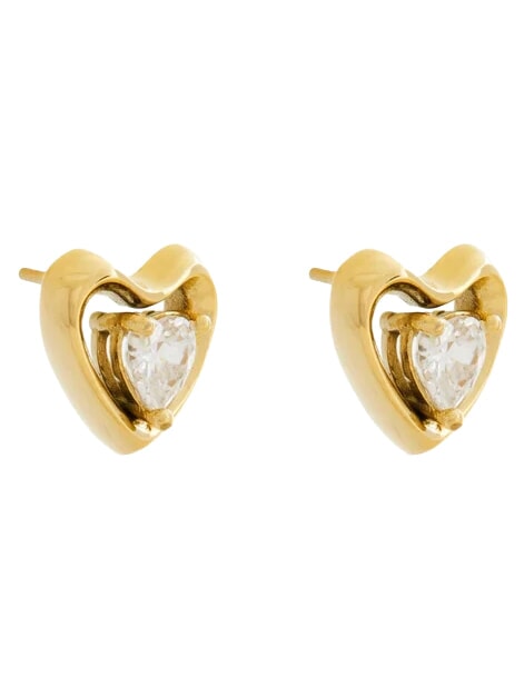 BELOVED Pendientes con forma de coraz&oacute;n oro amarillo - Pendientes