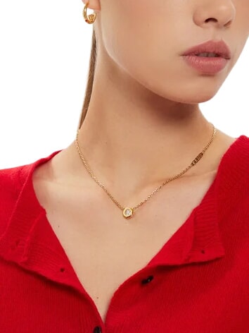 STYLISH GUESS Collar con forma de moneda y logotipo. oro amarillo - Collares