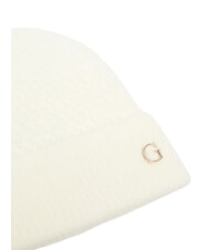 GUESS KNITTED Gorra con pu&ntilde;o y logo en el lateral. OFFWHITE - Sombreros - 3