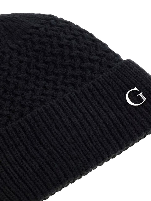 KNITTED Gorra con pu&ntilde;o y logo en el lateral. NEGRO - Sombreros