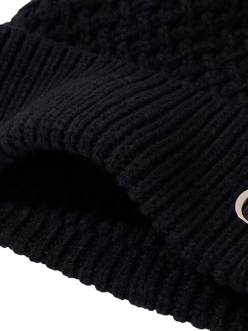 KNITTED Gorra con pu&ntilde;o y logo en el lateral. NEGRO - Sombreros