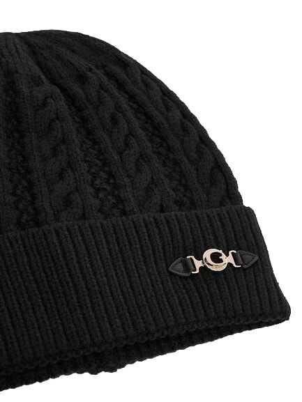 FRANCES KNITTED Gorro de punto con pu&ntilde;o NEGRO - Sombreros
