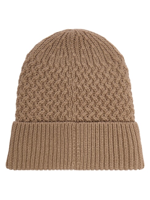 KNITTED Gorra con pu&ntilde;o y logo en el lateral. BEIGE - Sombreros