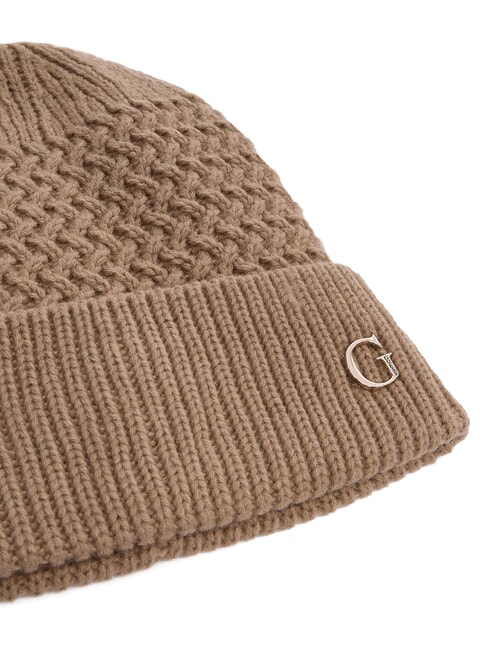 KNITTED Gorra con pu&ntilde;o y logo en el lateral. BEIGE - Sombreros