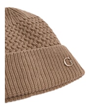 GUESS KNITTED Gorra con pu&ntilde;o y logo en el lateral. BEIGE - Sombreros - 3