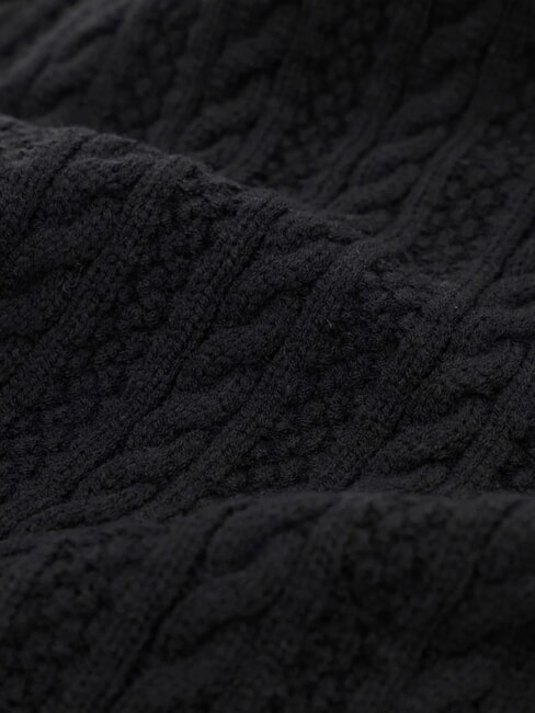 FRANCES KNITTED Bufanda con trabajo de trenzado NEGRO - Bufandas