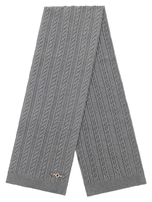 FRANCES KNITTED Bufanda con trabajo de trenzado gris - Bufandas