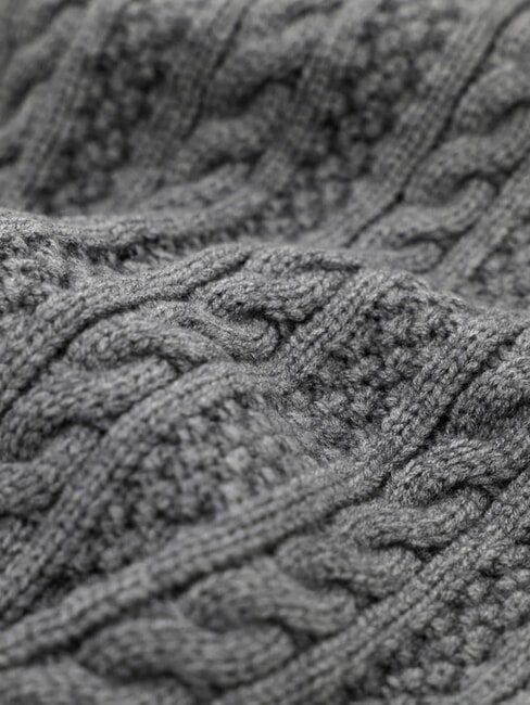 FRANCES KNITTED Bufanda con trabajo de trenzado gris - Bufandas