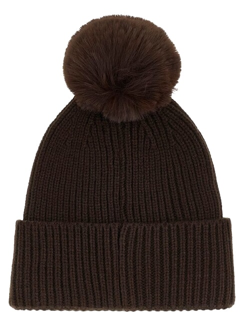 AMORETTE KNITTED Sombrero con pompones marr&oacute;n amargo - Sombreros