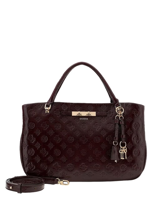 CARMELLA Bolso de mano con correa para el hombro. logotipo burdeos - Bolsos Mujer