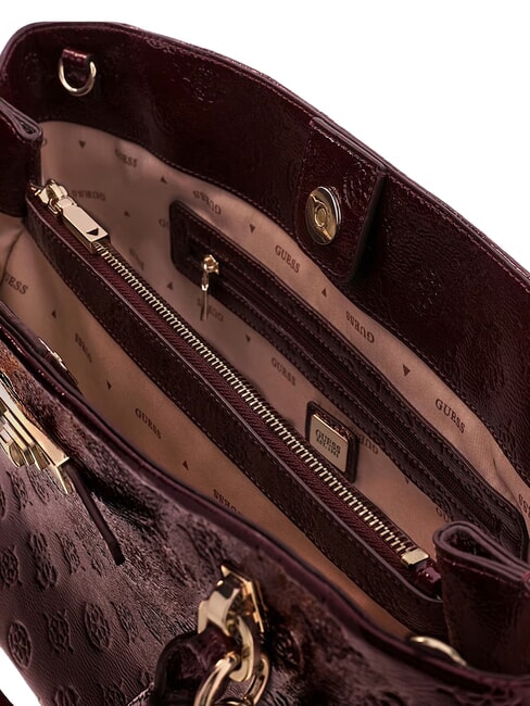CARMELLA Bolso de mano con correa para el hombro. logotipo burdeos - Bolsos Mujer
