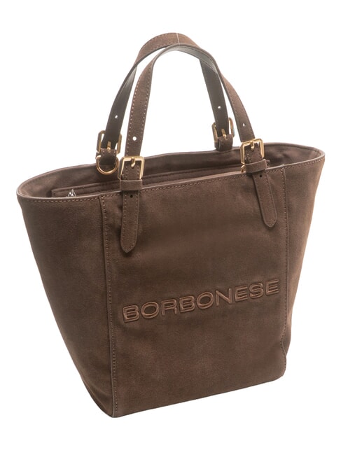 SUEDE LOGO Bolso de mano, bolsa de compras cabeza oscura - Bolsos Mujer