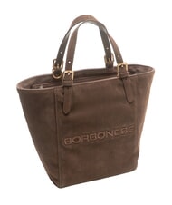 BORBONESE SUEDE LOGO Bolso de mano, bolsa de compras cabeza oscura - Bolsos Mujer - 2