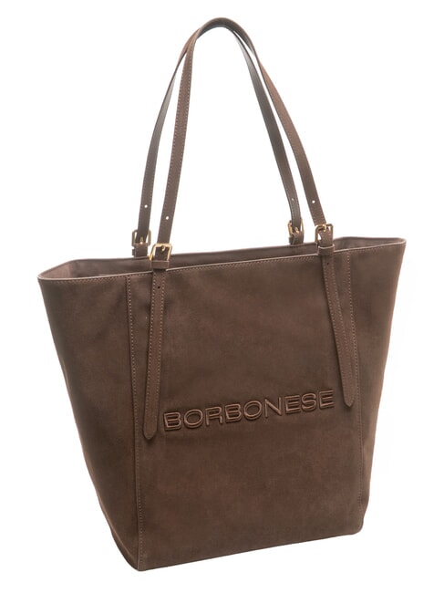 SUEDE LOGO Bolso de compras de hombro cabeza oscura - Bolsos Mujer