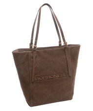BORBONESE SUEDE LOGO Bolso de compras de hombro cabeza oscura - Bolsos Mujer - 2