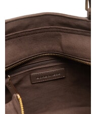 BORBONESE SUEDE LOGO Bolso de compras de hombro cabeza oscura - Bolsos Mujer - 5