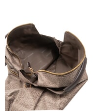 BORBONESE FLEXOS ZIP Bolso de mano con correa para el hombro marr&oacute;n oscuro/natural - Bolsos Mujer - 4
