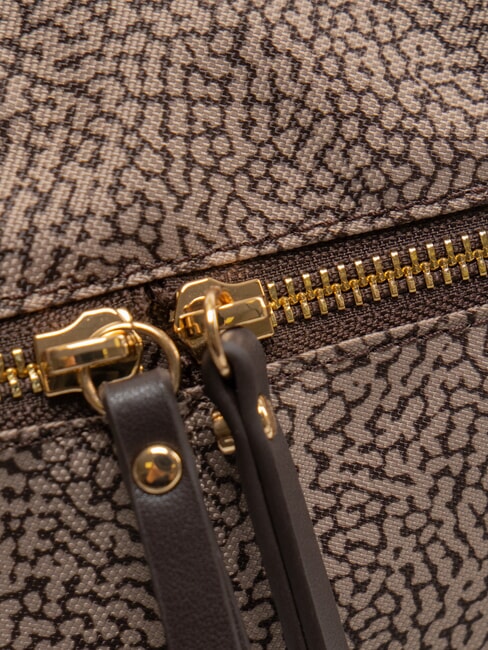 LUNA FLEXOS ZIP Bolso de hombro ajustable marr&oacute;n oscuro/natural - Bolsos Mujer