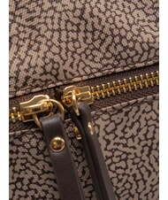 BORBONESE LUNA FLEXOS ZIP Bolso de hombro ajustable marr&oacute;n oscuro/natural - Bolsos Mujer - 3