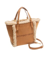 BORBONESE SUEDE LOGO Bolso de mano con correa para el hombro cuero - Bolsos Mujer - 3