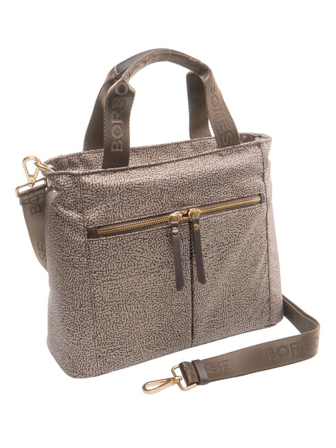 FLEXOS ZIP Bolso de mano con correa para el hombro marr&oacute;n oscuro/natural - Bolsos Mujer