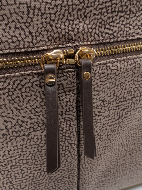 FLEXOS ZIP Bolso de mano con correa para el hombro marr&oacute;n oscuro/natural - Bolsos Mujer
