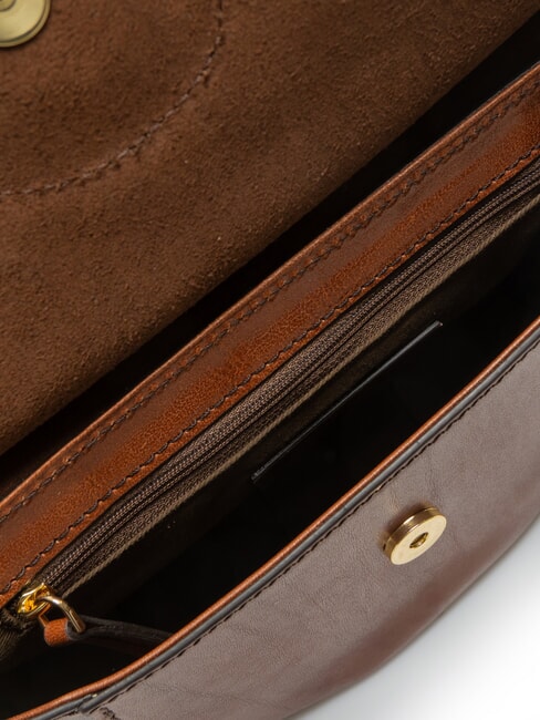 ERICA Bolso de hombro de piel BROWN - Bolsos Mujer