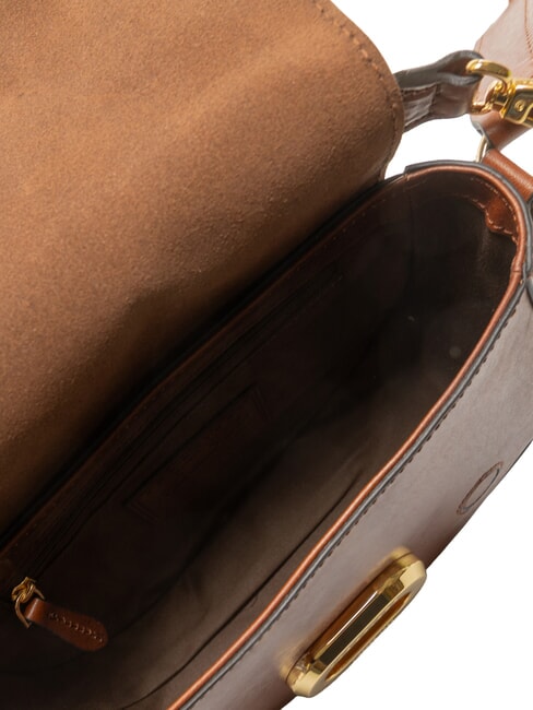 ILARIA Bolso de piel con correa para el hombro. BROWN - Bolsos Mujer