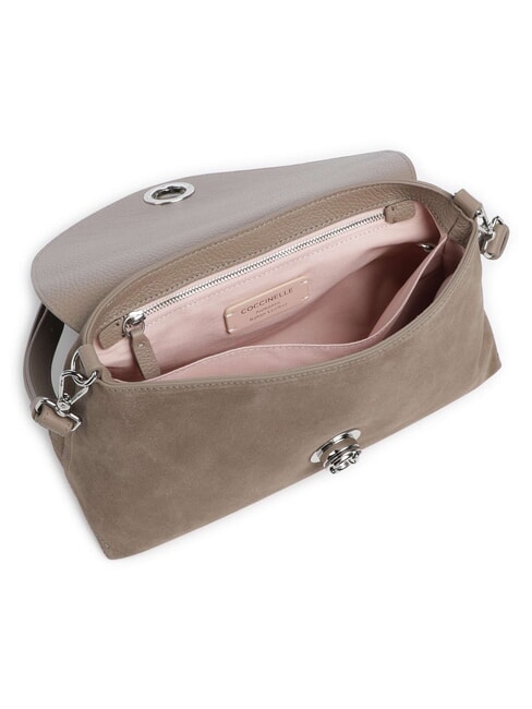 NIKLA SUEDE BIMATERIAL Bolso de hombro topo c&aacute;lido - Bolsos Mujer