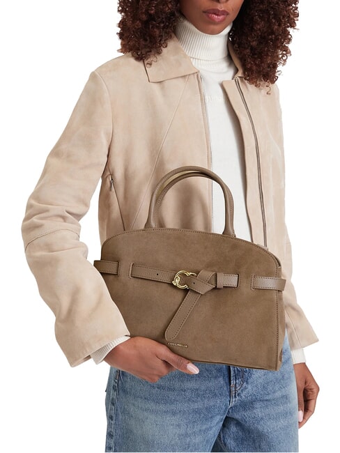 SABINE SUEDE BICOLOR Bolso de mano con correa para el hombro. topo c&aacute;lido - Bolsos Mujer