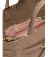 COCCINELLE SABINE SUEDE BICOLOR Bolso de mano con correa para el hombro. topo c&aacute;lido - Bolsos Mujer - 4