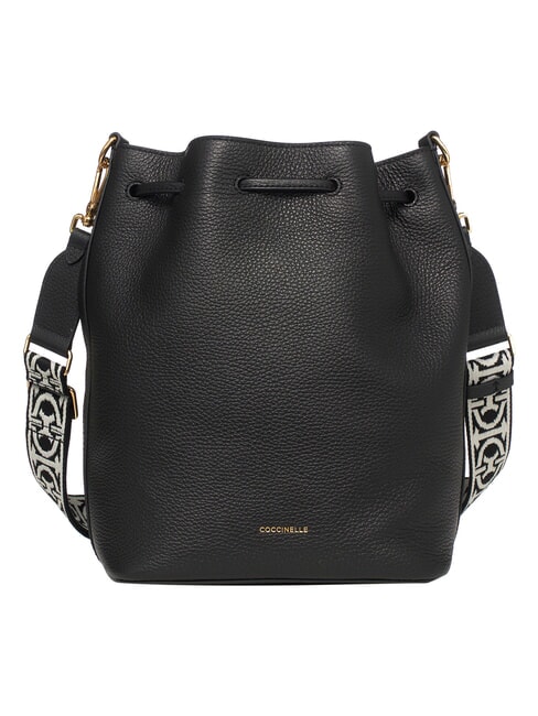 BEAT GENETRATION RIBBON Bolso cubo de cuero negro - Bolsos Mujer