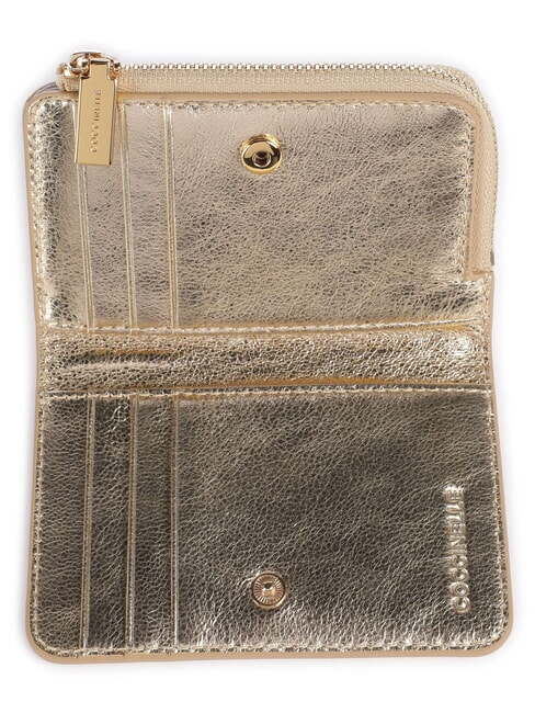 METALLIC SMOOTH METAL Cartera de cuero dorado - Carteras Mujer