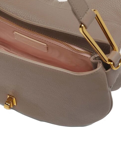 MAGIE SOFT Bolso bandolera de piel con bandolera topo c&aacute;lido - Bolsos Mujer